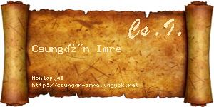 Csungán Imre névjegykártya