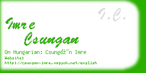 imre csungan business card